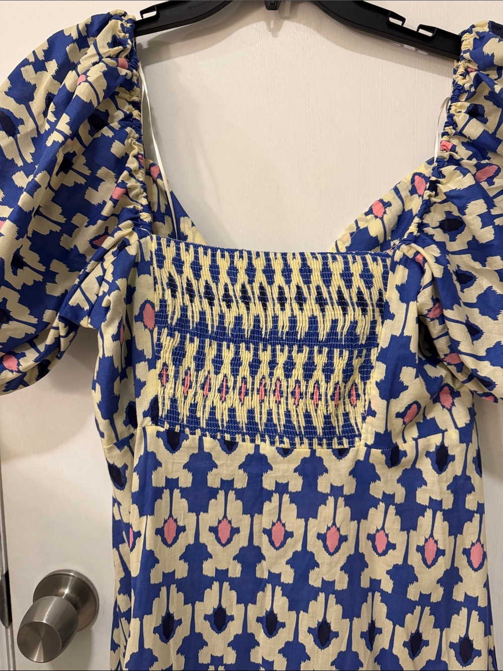 NWT ZARA Geometric Pattern Maxi Dress in Blue/Cream/Pink - Picture 10 of 11